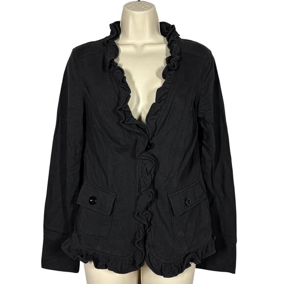 Anthropologie Sweaters - Nick & Mo Open Front Cardigan Sweater Jersey Knit Black Casual - S